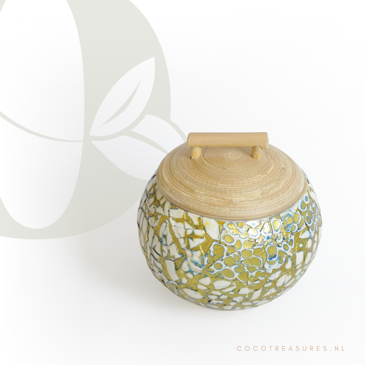 Potje bamboe rond | Eggshell
