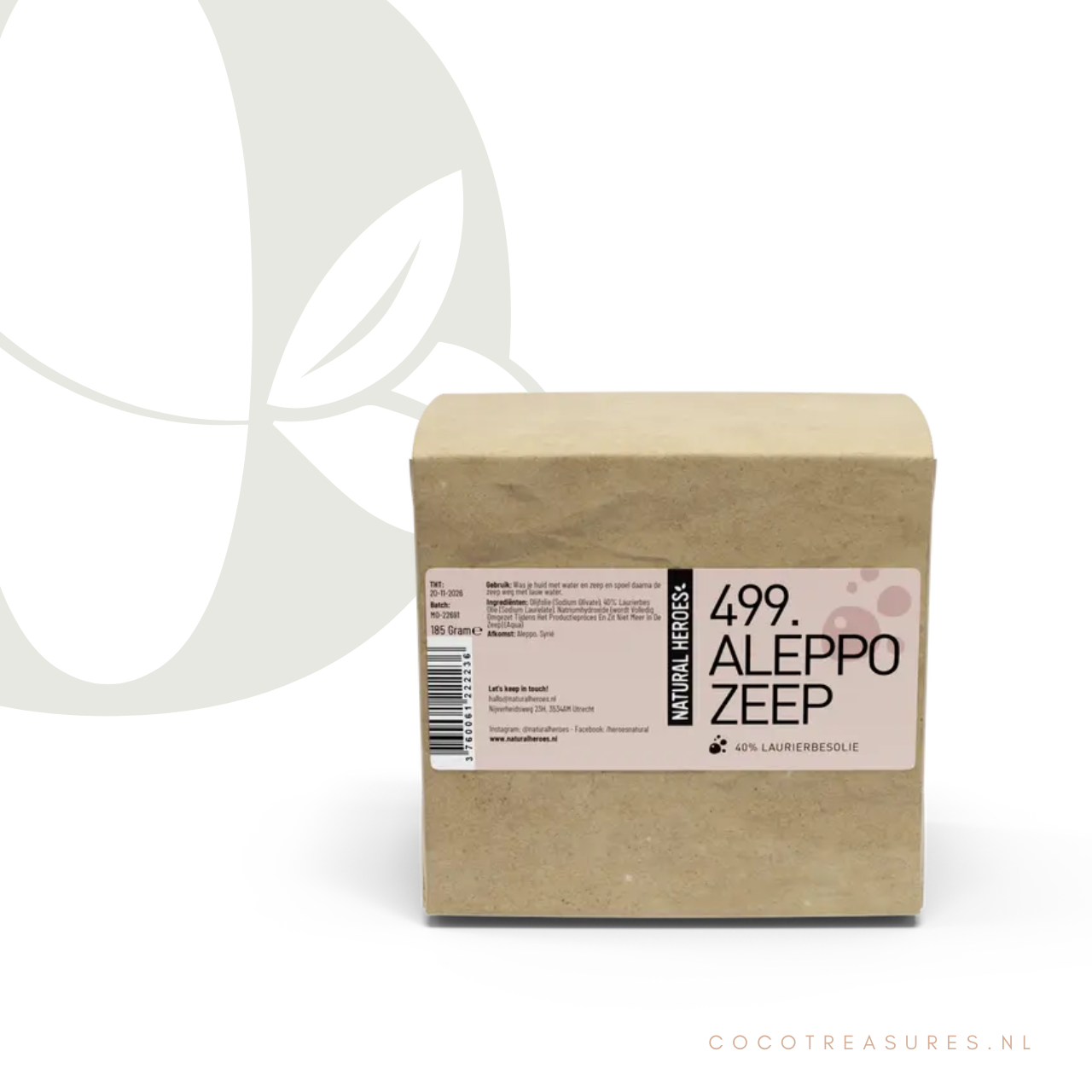 Aleppo zeep (olijfolie) 185 gr | 40% Laurierbesolie