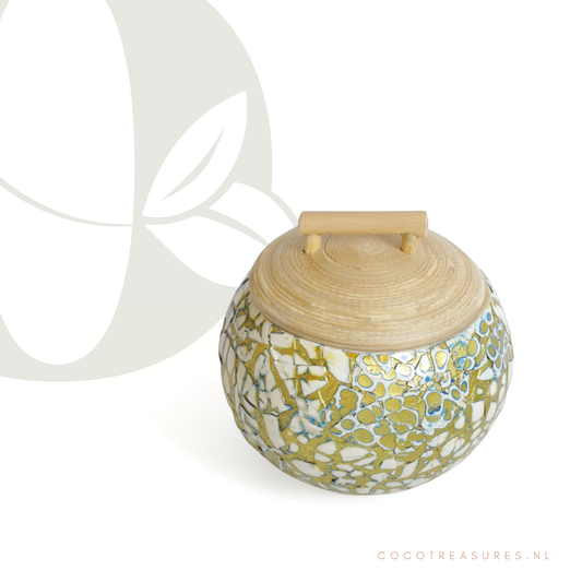 Potje bamboe rond | Eggshell