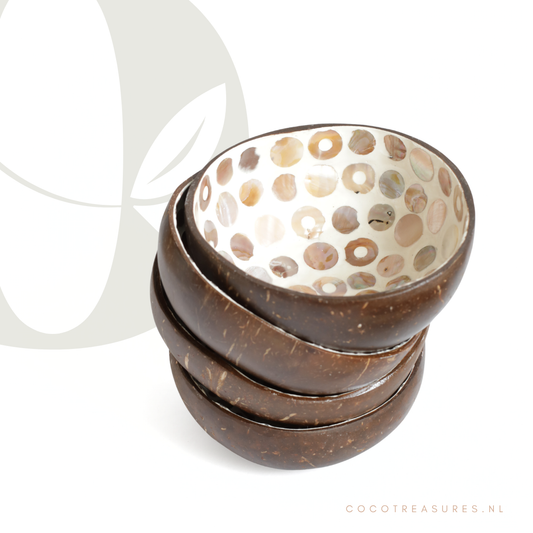 SET | Kokosnootkom SEASHELL naturel (4 stuks)